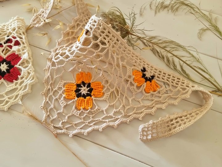 Boho Bandana with Floral Motif