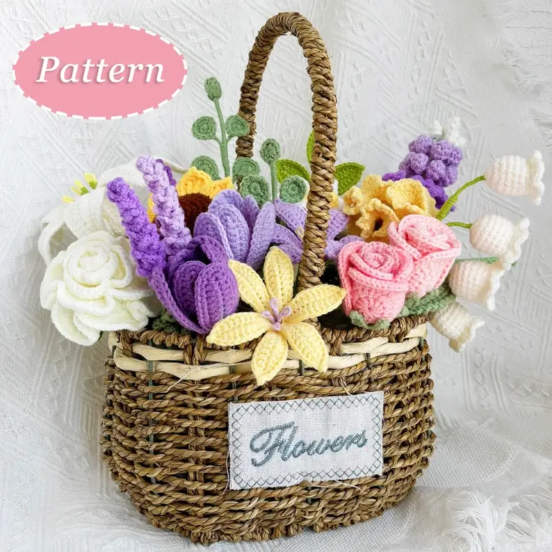 Flower Crochet Pattern Bundle 13 Floral Designs