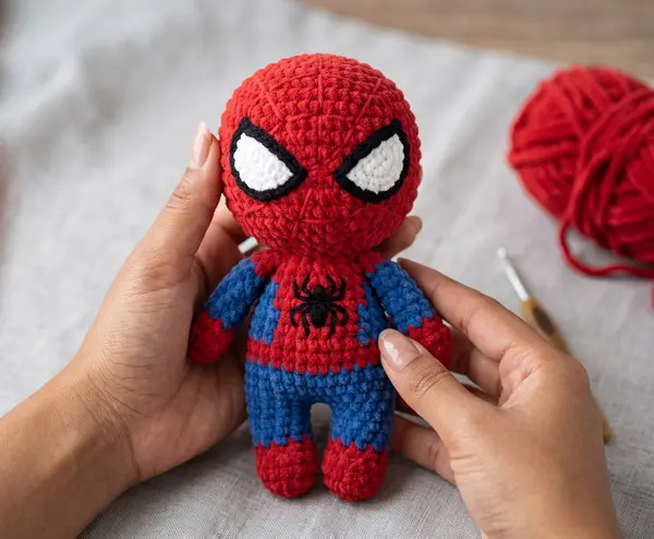 Easy No-Sew Crochet Spider Superhero Plush Pattern