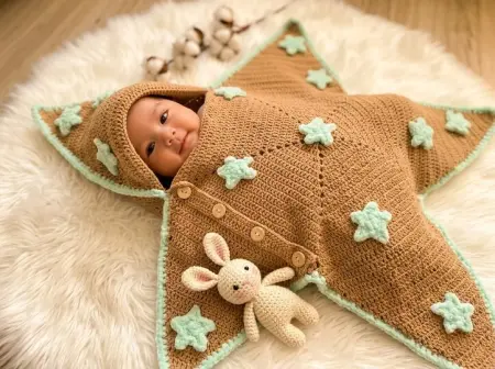 Cozy Star Baby Cocoon – Crochet Pattern