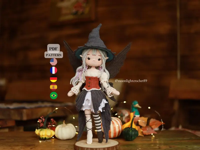 Halloween Witch Fairy Crochet Doll Pattern