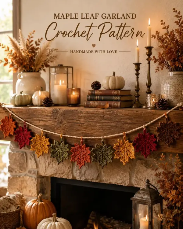 Maple Leaf Garland Crochet Pattern