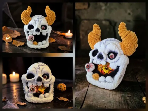Crochet pattern Candy Devil Halloween Bowl