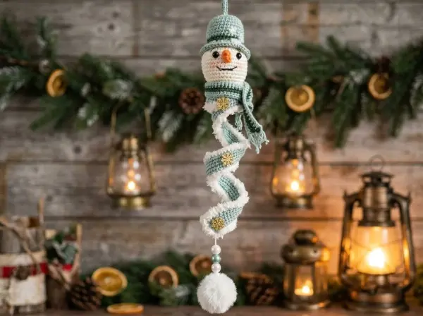 Crochet Pattern Snowman Spiral – Winter Magic – Christmas Decor