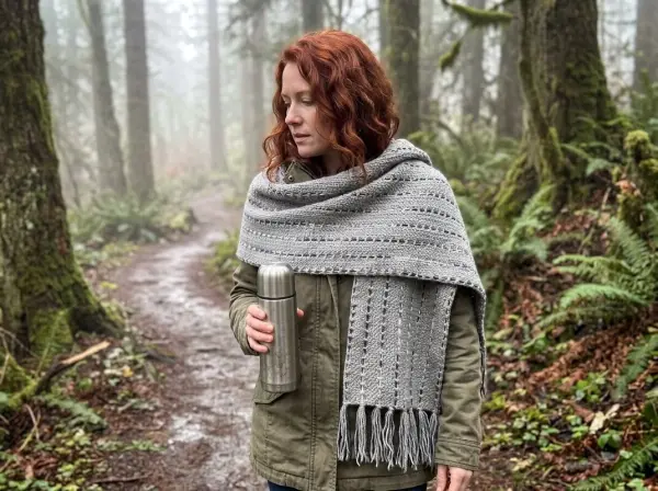 Crochet Pattern Cosy Scarf with Woven Colour Effect
