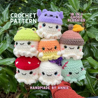Halloween Crochet Pattern Ghost Plushies