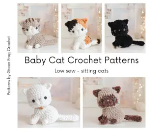 Sitting Baby Cat low sew crochet pattern