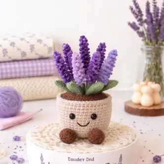 Cute Lavender Flower Pot Crochet