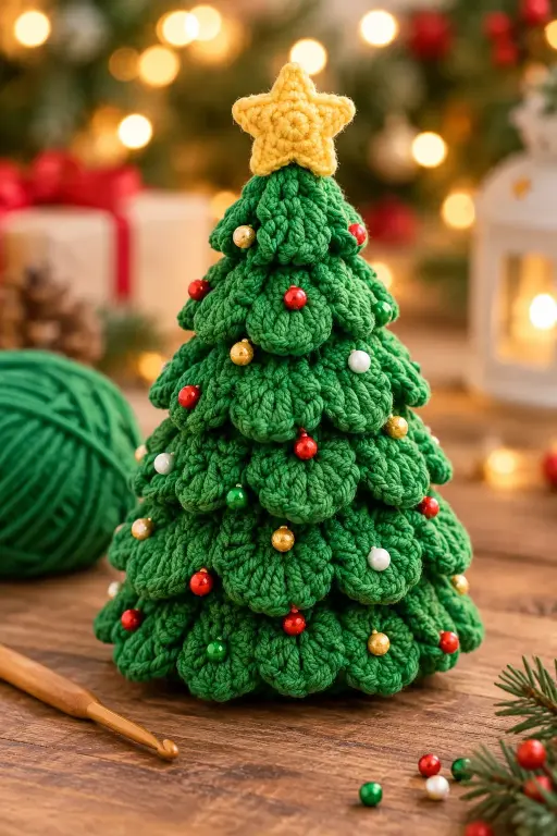 Easy No-Sew Crochet Christmas Tree