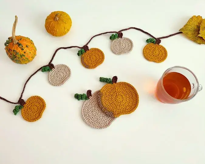 Pumpkin Coaster and Pumpkin Garland