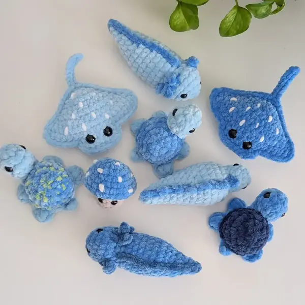 Blue Crochet Sea Creatures Pattern