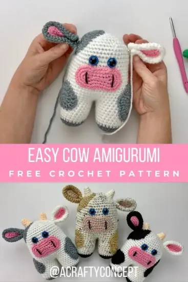 Crochet Cow Pattern - Easiest Cow Amigurumi Pattern Ever