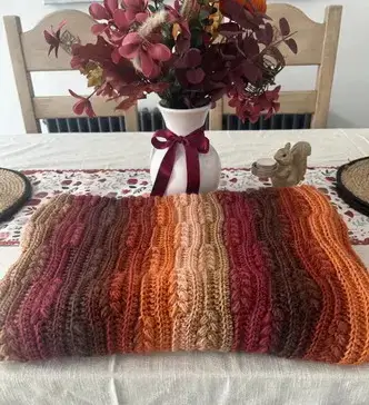 Fallen Leaves Crochet Throw Pattern