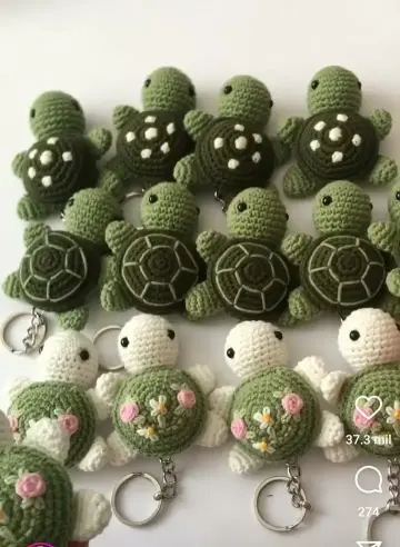Turtle Keychain Crochet Pattern Easy Amigurumi Bag Charm