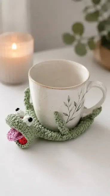 Lizard Crochet Coaster Pattern Free
