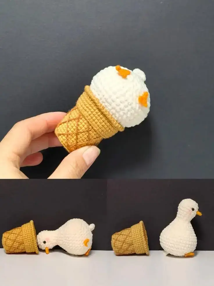 Duck Ice Cream Cone Crochet