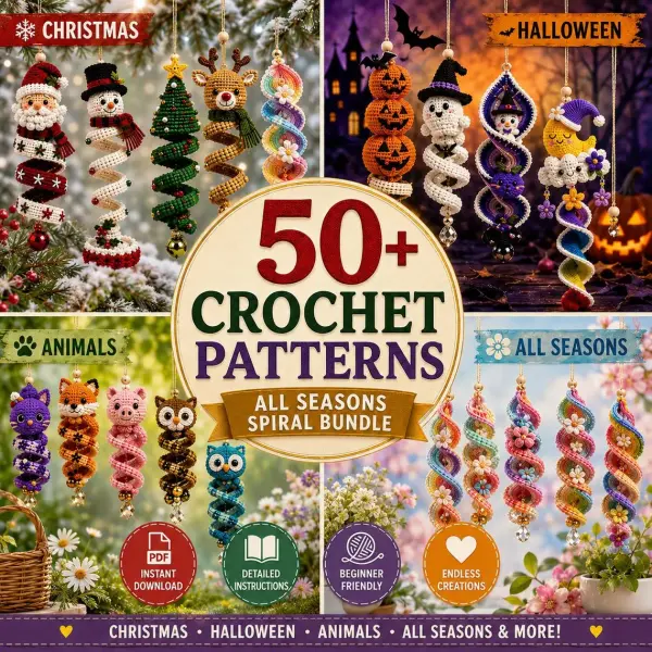 50+ Holiday Crochet Spiral Pattern Bundle