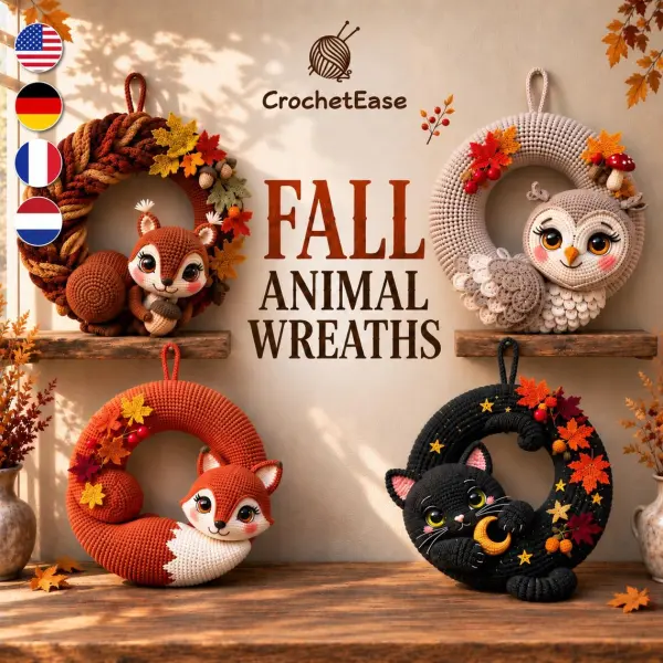 Fall Animal Wreaths Crochet Patterns