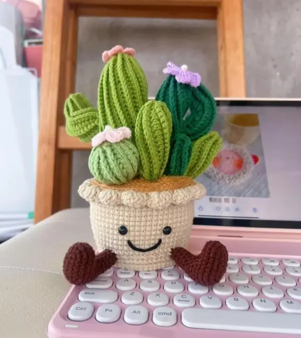 Cute Cactus Pot Crochet PDF Pattern