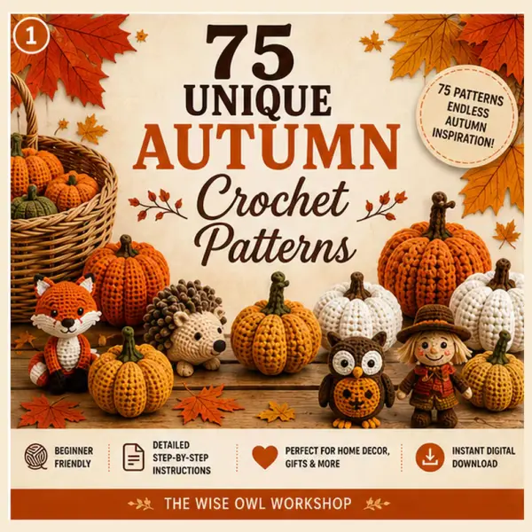 75 Autumn Crochet Patterns Bundle