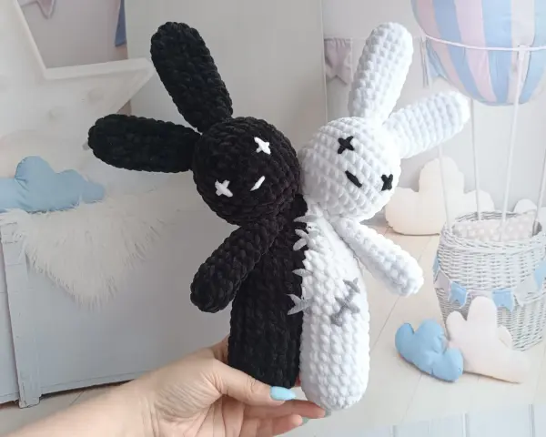 Crochet pattern bunny Two Headed Plushie