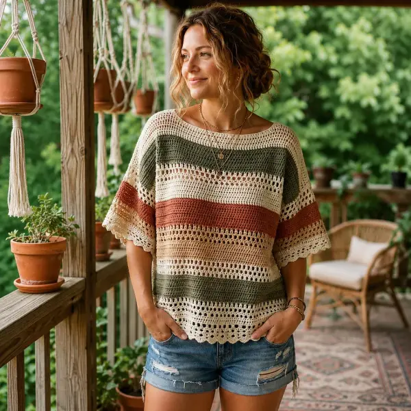 Down Shoulder Summer Top