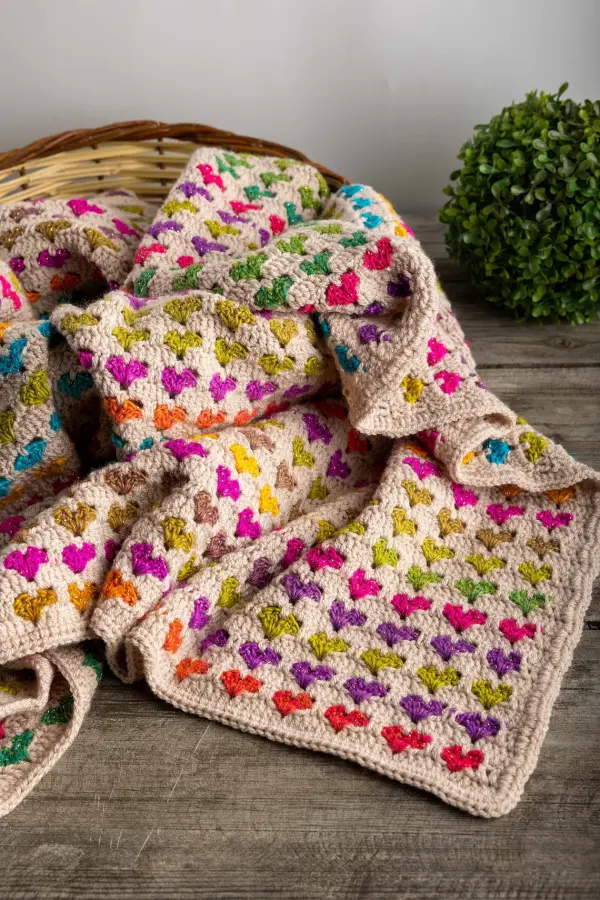 Crochet Heart Blanket Pattern