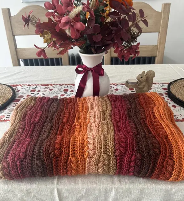 Fallen Leaves Crochet Throw Pattern