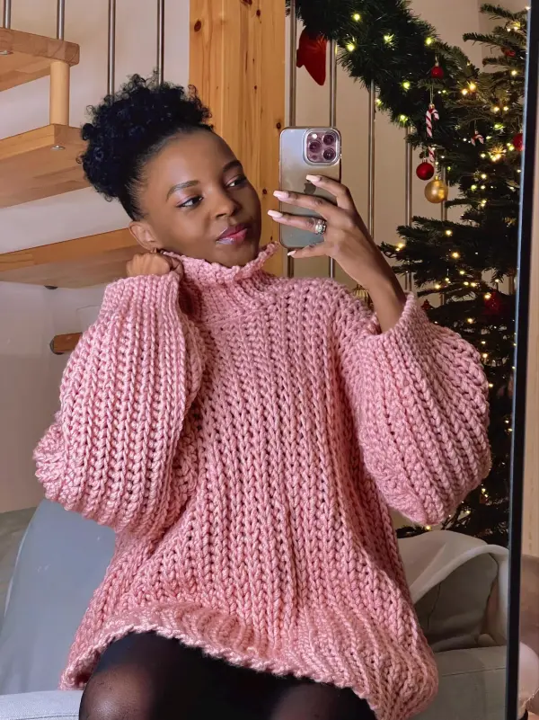 Crochet Turtleneck Sweater Dress Pattern