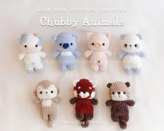 Chubby Baby Animals, low sew crochet patterns