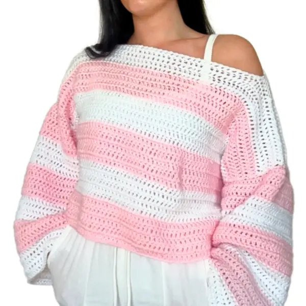 Easy Striped Sweater Top Pattern Crochet