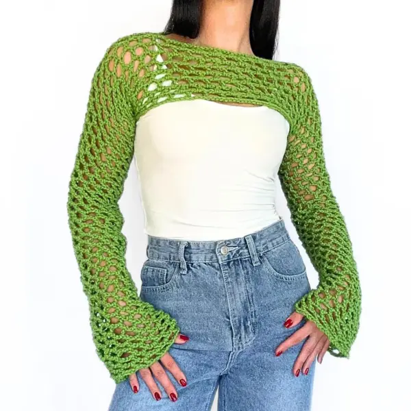 Easy Mesh Shrug Top Pattern Crochet Sweater