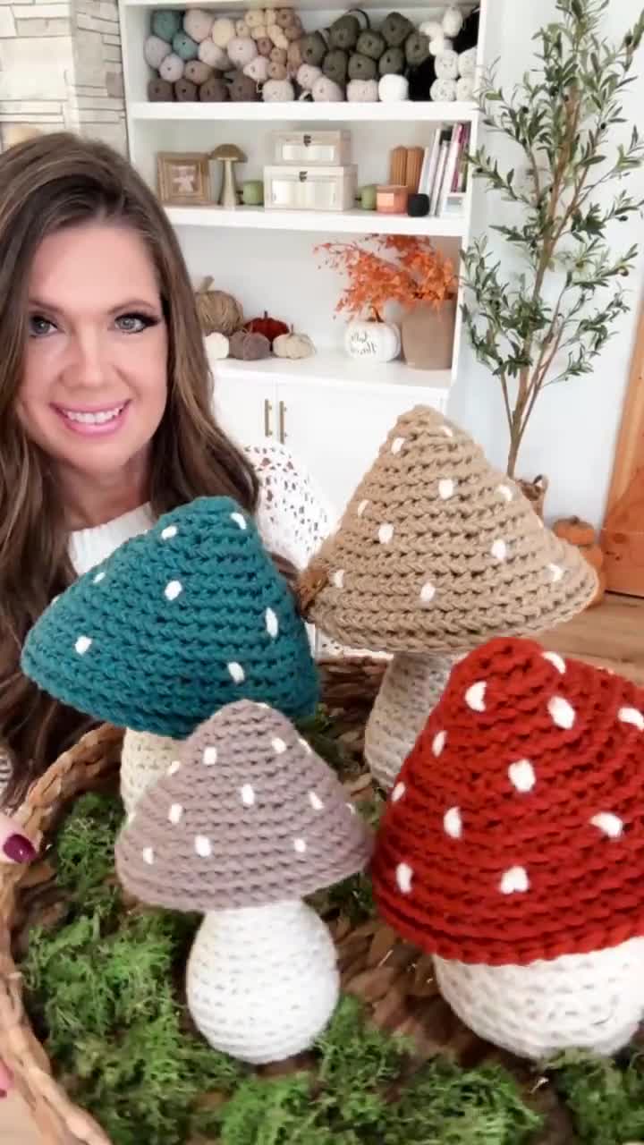 Rustic Farmhouse Mushrooms, Amigurumi Pattern